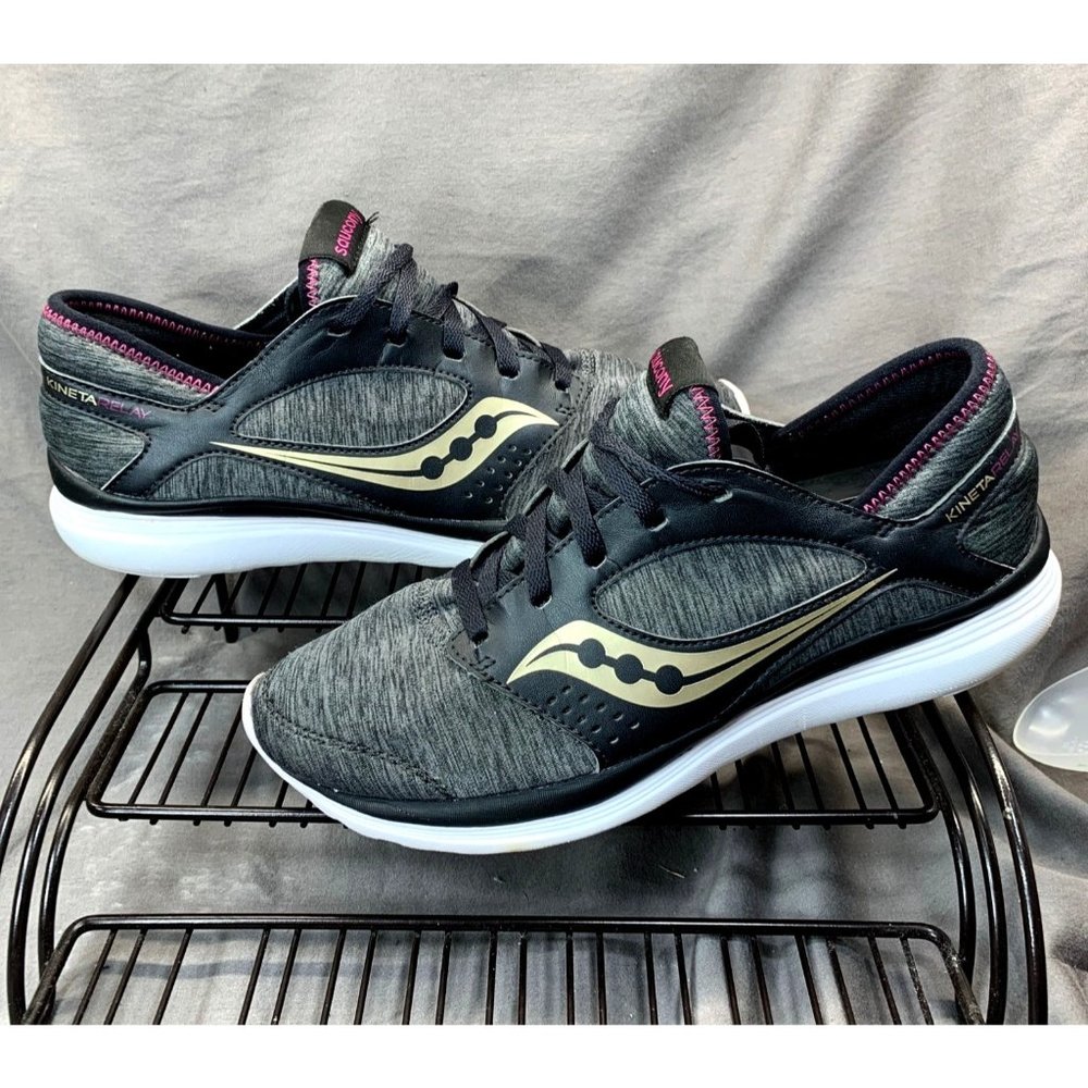 Saucony Womens Gray (S15244-14) Lace Up Low Top Athletic Running Shoes Size  10